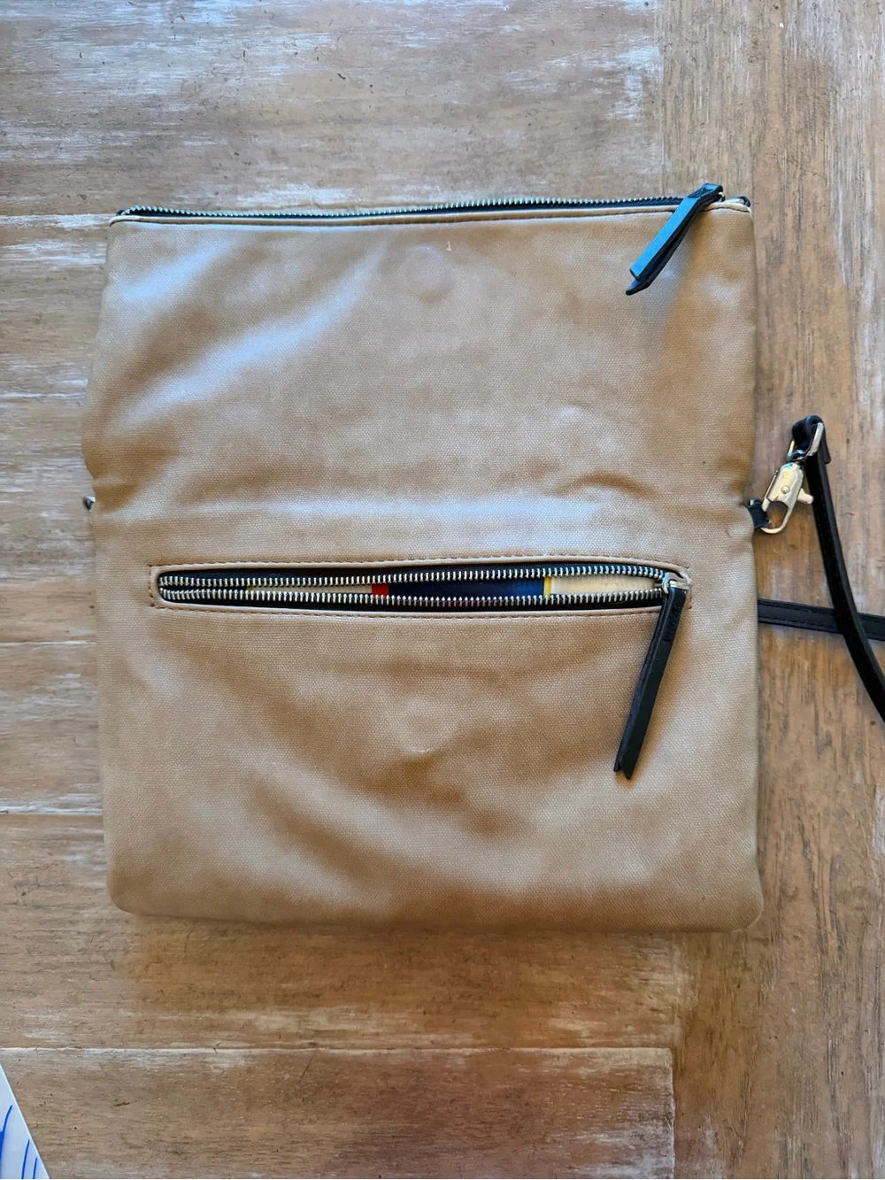 Stella & Dot Crossbody Purse - Black and Brown Leather